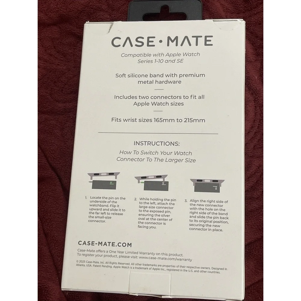 Case-Mate Purple Silicone Watchband Strap Band for Apple Watch Series 1-10 / SE